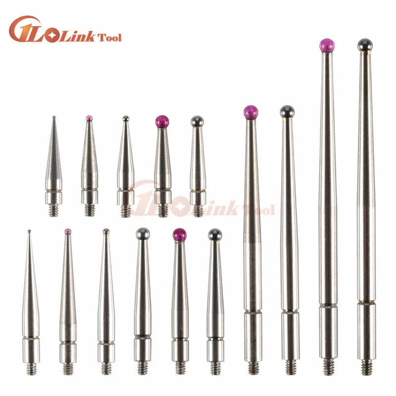 Contact Points for Dial Test Indicator Ruby Tips 2mm Ball Diameter 18mm Length M2.0 Thread Measurement Analysis Instrument Gauge